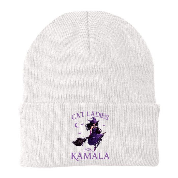 Cat Ladies For Kamala Harris 2024 Witches Harris Halloween Knit Cap Winter Beanie