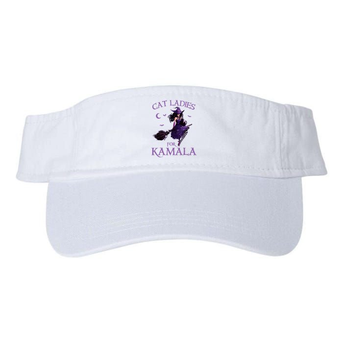 Cat Ladies For Kamala Harris 2024 Witches Harris Halloween Valucap Bio-Washed Visor