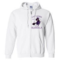 Cat Ladies For Kamala Harris 2024 Witches Harris Halloween Full Zip Hoodie