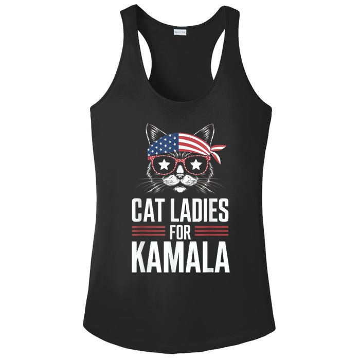 Cat Ladies For Kamala Funny Cat 2024 President Kamalaharris Ladies PosiCharge Competitor Racerback Tank