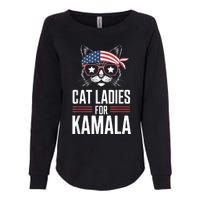 Cat Ladies For Kamala Funny Cat 2024 President Kamalaharris Womens California Wash Sweatshirt