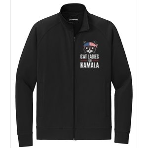 Cat Ladies For Kamala Funny Cat 2024 President Kamalaharris Stretch Full-Zip Cadet Jacket