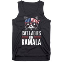 Cat Ladies For Kamala Funny Cat 2024 President Kamalaharris Tank Top