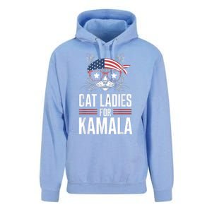 Cat Ladies For Kamala Funny Cat 2024 President Kamalaharris Unisex Surf Hoodie