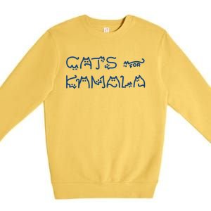 Cat Ladies For Kamala Cat Typography Alphabet Cute Simple Gift Premium Crewneck Sweatshirt