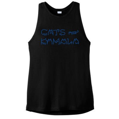 Cat Ladies For Kamala Cat Typography Alphabet Cute Simple Gift Ladies PosiCharge Tri-Blend Wicking Tank