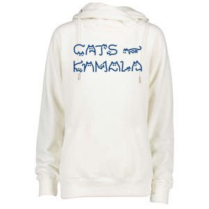 Cat Ladies For Kamala Cat Typography Alphabet Cute Simple Gift Womens Funnel Neck Pullover Hood