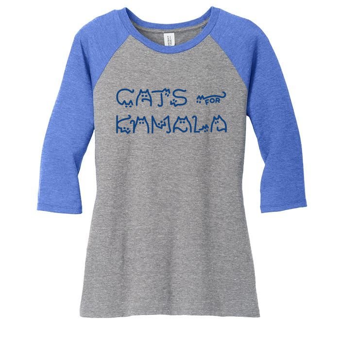 Cat Ladies For Kamala Cat Typography Alphabet Cute Simple Gift Women's Tri-Blend 3/4-Sleeve Raglan Shirt