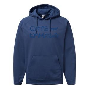 Cat Ladies For Kamala Cat Typography Alphabet Cute Simple Gift Performance Fleece Hoodie