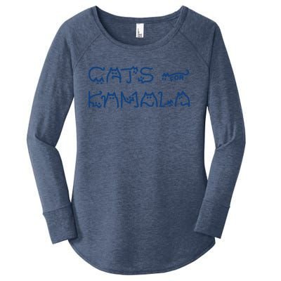 Cat Ladies For Kamala Cat Typography Alphabet Cute Simple Gift Women's Perfect Tri Tunic Long Sleeve Shirt