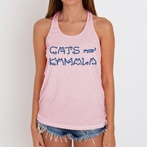 Cat Ladies For Kamala Cat Typography Alphabet Cute Simple Gift Women's Knotted Racerback Tank