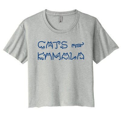 Cat Ladies For Kamala Cat Typography Alphabet Cute Simple Gift Women's Crop Top Tee