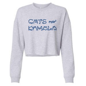 Cat Ladies For Kamala Cat Typography Alphabet Cute Simple Gift Cropped Pullover Crew