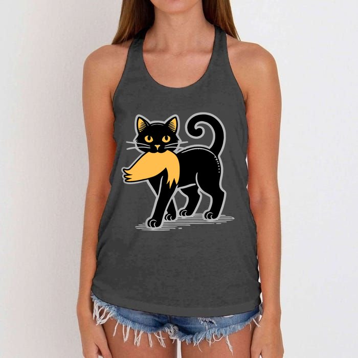 Cat Ladies For Kamala Harris Donald Trump 2024 Sarcastic Women's Knotted Racerback Tank