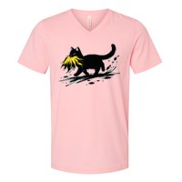 Cat Ladies For Kamala Harris Donald Trump 2024 V-Neck T-Shirt