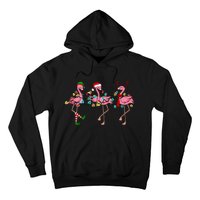 Christmas Lights Flamingo Santa Hat Holiday Xmas Hoodie