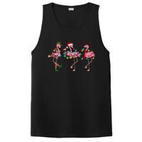 Christmas Lights Flamingo Santa Hat Holiday Xmas PosiCharge Competitor Tank