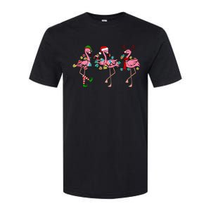 Christmas Lights Flamingo Santa Hat Holiday Xmas Softstyle CVC T-Shirt