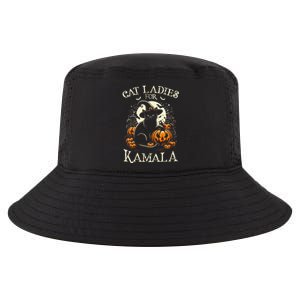 Cat Ladies For Kamala Harris 2024 Halloween Witch Cat Cool Comfort Performance Bucket Hat