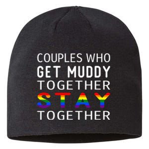 Couples LGBT Flag Mud Run Running Group Team ATV Race Sustainable Beanie