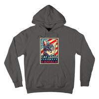 Cat Ladies For Kamala Funny Cat 2024 President Kamalaharris Hoodie