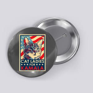 Cat Ladies For Kamala Funny Cat 2024 President Kamalaharris Button