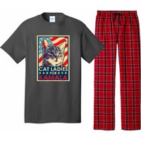 Cat Ladies For Kamala Funny Cat 2024 President Kamalaharris Pajama Set