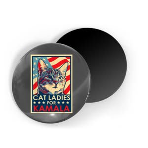 Cat Ladies For Kamala Funny Cat 2024 President Kamalaharris Magnet