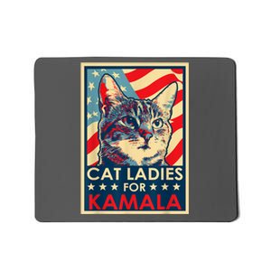 Cat Ladies For Kamala Funny Cat 2024 President Kamalaharris Mousepad