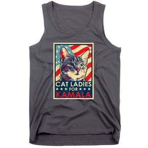 Cat Ladies For Kamala Funny Cat 2024 President Kamalaharris Tank Top