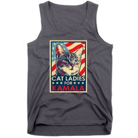 Cat Ladies For Kamala Funny Cat 2024 President Kamalaharris Tank Top