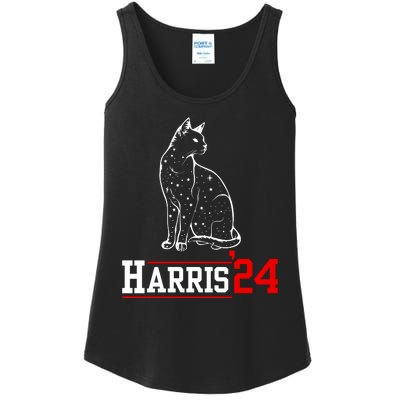 Cat Ladies For Kamala Funny Cat 2024 President Kamalaharris Ladies Essential Tank