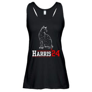 Cat Ladies For Kamala Funny Cat 2024 President Kamalaharris Ladies Essential Flowy Tank