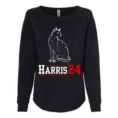 Cat Ladies For Kamala Funny Cat 2024 President Kamalaharris Womens California Wash Sweatshirt