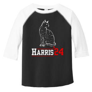 Cat Ladies For Kamala Funny Cat 2024 President Kamalaharris Toddler Fine Jersey T-Shirt