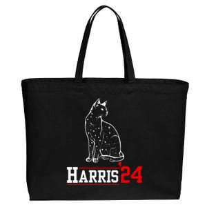 Cat Ladies For Kamala Funny Cat 2024 President Kamalaharris Cotton Canvas Jumbo Tote