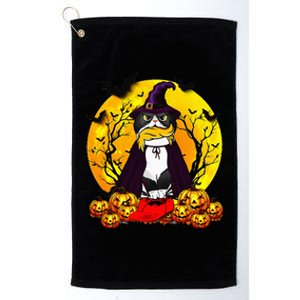 Cat Ladies For Kamala Harris Halloween Pumpkin Platinum Collection Golf Towel