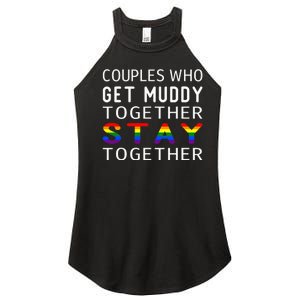 Couples LGBT Flag Mud Run Group Team ATV Race Women's Perfect Tri Rocker Tank