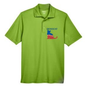 Cat Ladies For Kamala Funny Democat President Kamala Harris Funny Gift Men's Origin Performance Pique Polo