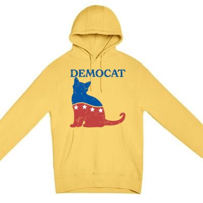 Cat Ladies For Kamala Funny Democat President Kamala Harris Funny Gift Premium Pullover Hoodie