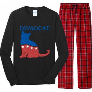 Cat Ladies For Kamala Funny Democat President Kamala Harris Funny Gift Long Sleeve Pajama Set