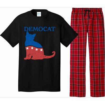 Cat Ladies For Kamala Funny Democat President Kamala Harris Funny Gift Pajama Set