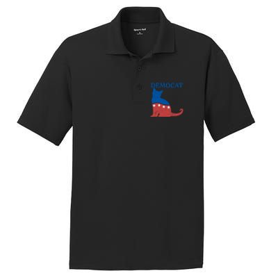 Cat Ladies For Kamala Funny Democat President Kamala Harris Funny Gift PosiCharge RacerMesh Polo