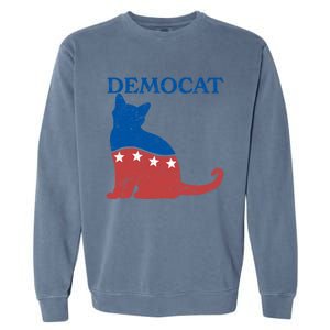 Cat Ladies For Kamala Funny Democat President Kamala Harris Funny Gift Garment-Dyed Sweatshirt