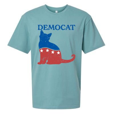 Cat Ladies For Kamala Funny Democat President Kamala Harris Funny Gift Sueded Cloud Jersey T-Shirt