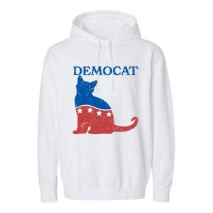 Cat Ladies For Kamala Funny Democat President Kamala Harris Funny Gift Garment-Dyed Fleece Hoodie