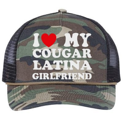 Cougar Latina Girlfriend I Love My Latina Cougar Girlfriend Retro Rope Trucker Hat Cap