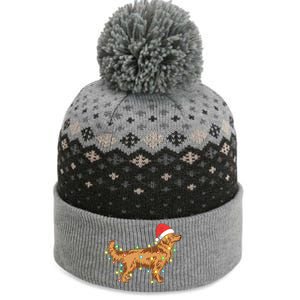 Christmas Lights Golden Retriever Dog Lover Funny Gift The Baniff Cuffed Pom Beanie