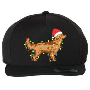 Christmas Lights Golden Retriever Dog Lover Funny Gift Wool Snapback Cap