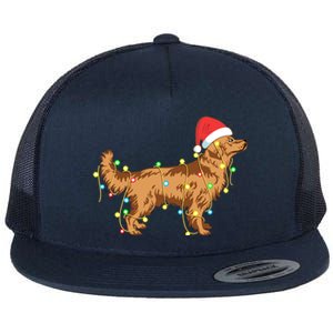 Christmas Lights Golden Retriever Dog Lover Funny Gift Flat Bill Trucker Hat